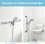 ADA Handshower Shower Grab Bar Head Holder, Universal Fit 1.25''(32mm) Hand Held Shower Bracket for Handicap Grab Bar, Detachable Bathroom Replacement, 360 Degree Rotation Sprayer Holder, Chrome