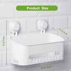 Suction Cup Shower Caddy - No Drilling Removable Shower Caddy - Powerful Suction Shower Organizer Max Hold 22lbs, Waterproof Suction Storage Basket for Bathroom & Kitchen