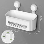 Shower Caddy Suction Cup NO-Drilling Removable Shower Shelf Powerful Heavy Duty Hold up to 22lbs, Waterproof Storage Basket for Shampoo & Toiletries Bathroom & Kitchen Caddy Organizer