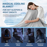 Cooling Blanket King, Arc-Chill Q-Max >0.5 for Hot Sleepers, Absorbs Heat to Keep Body Cool for Night Sweats, Lightweight Summer Cool Blankets for Sleeping, Gifts for Women & Men,Grey - Top-Down View