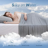 Cooling Blanket King, Arc-Chill Q-Max >0.5 for Hot Sleepers, Absorbs Heat to Keep Body Cool for Night Sweats, Lightweight Summer Cool Blankets for Sleeping, Gifts for Women & Men,Grey - Rear View