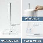Transparent Acrylic Paper Towel Stand Holder, Freestanding Tabletop Roll Paper Tower Holder, Countertop Paper Towel Dispenser for Kitchen, Bathroom, Coffee Table
