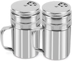 2pcs Powder Sugar Shakers+ 2pcs Salt and Pepper Shakers with Handle,Shakers For Cinnamon Sugar Pepper Powder Cocoa Flour Salt