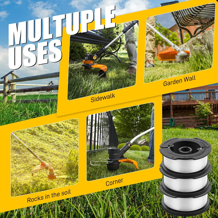 10 Pack Weed Eater String Compatible with Black and Decker 0.065" AF-100 Autofeed Replacement Spools 240ft and Black&Decker String Trimmer Spool Trimmers (8-Line Spool + 2 Cap+2 Spring)
