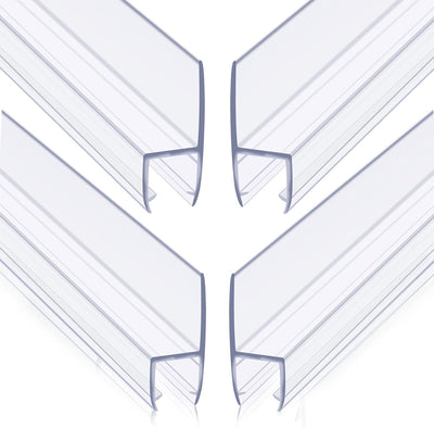 4-Pack Frameless Shower Door Side Seal for 3/8 Inch Thick Glass Doors – Stop Shower Leaks and Create a Water Barrier (3/8” x 39”)