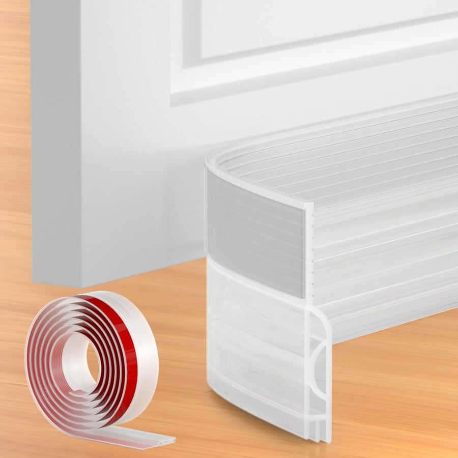 39 Inch Door Draft Stopper 2 Pack Black & Transparent