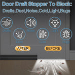 39 Inch Door Draft Stopper 2 Pack Black & Transparent