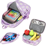 Backpack with Lunch Box for Teenage Girls Little Daisy School Book Bag and Lunch Bag Set for Kids