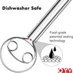 304 Stainless Steel Whisk Set & Danish Dough Whisk, 3 Pack Professional Kitchen Whisks, Metal Whisks for Blending, Beating, Mixing Dough