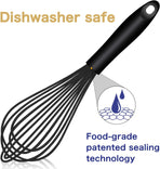 Silicone Whisk & Rainbow Tongs Set, Heat-Resistant Kitchen Tools for Cooking and Serving