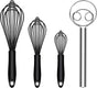 Silicone Whisk & Dough Whisk Set, Kitchen Whisks for Cooking and Baking
