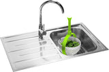 Spina 2-In-1 Easy-To-Use, Collapsible Salad Spinner & Straining Colander for Salad, Fruit, Vegetable, Lettuce - White/Green