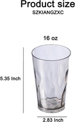 SZKIANGZXC Shatterproof Drinking Cups, Drinking Glasses, Set of 6, Plastic glass cup,16 oz plastic Tumbler Cups,Dishwasher Safe