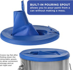 Master Elite Paint Can Lid Cover and Pouring Spout for 1-Gallon Containers, 2 Pack - Secure Seal with Built-in Spout to Pour Easy, Prevents Messes, Spills, Drips, Splatter - Paint Storage Lid