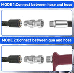 Pressure Washer Swivel Fitting, Metric M22 14mm Thread, Stainless Steel, 4500 PSI, 2 Pcs