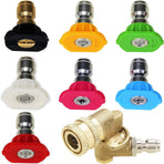 Pressure Washer Accessories Kit, 7 Power Washer Nozzle Tips, Quick Connecting Pivoting Coupler, 1/4 inch, 4500 PSI, 8-Pack