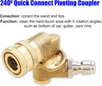 Pressure Washer Accessories Kit, 7 Power Washer Nozzle Tips, Quick Connecting Pivoting Coupler, 1/4 inch, 4500 PSI, 8-Pack
