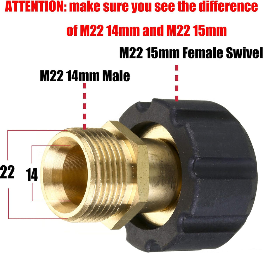Pressure Washer Adapter and M22 Pressure Washer Fitting