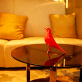 Mid Century House Bird - Sculpture Replica,Mid Century Desk Modern Decor, Pigeon for Desk, Mid Century Decor Statue(Red) - Side View