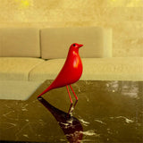 Mid Century House Bird - Sculpture Replica,Mid Century Desk Modern Decor, Pigeon for Desk, Mid Century Decor Statue(Red) - Top-Down View