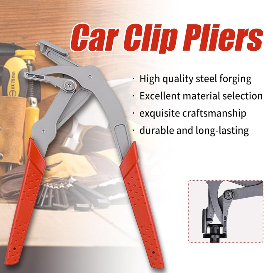 Car Clip Pliers, Efficient Multi-Functional Automotive Snap Pliers, Auto Trim Removal Tool, Spring-Loaded Fastener Rivet Remover for Door Panels, Trim Clips, Rivets, and Interior Panels (1PC)