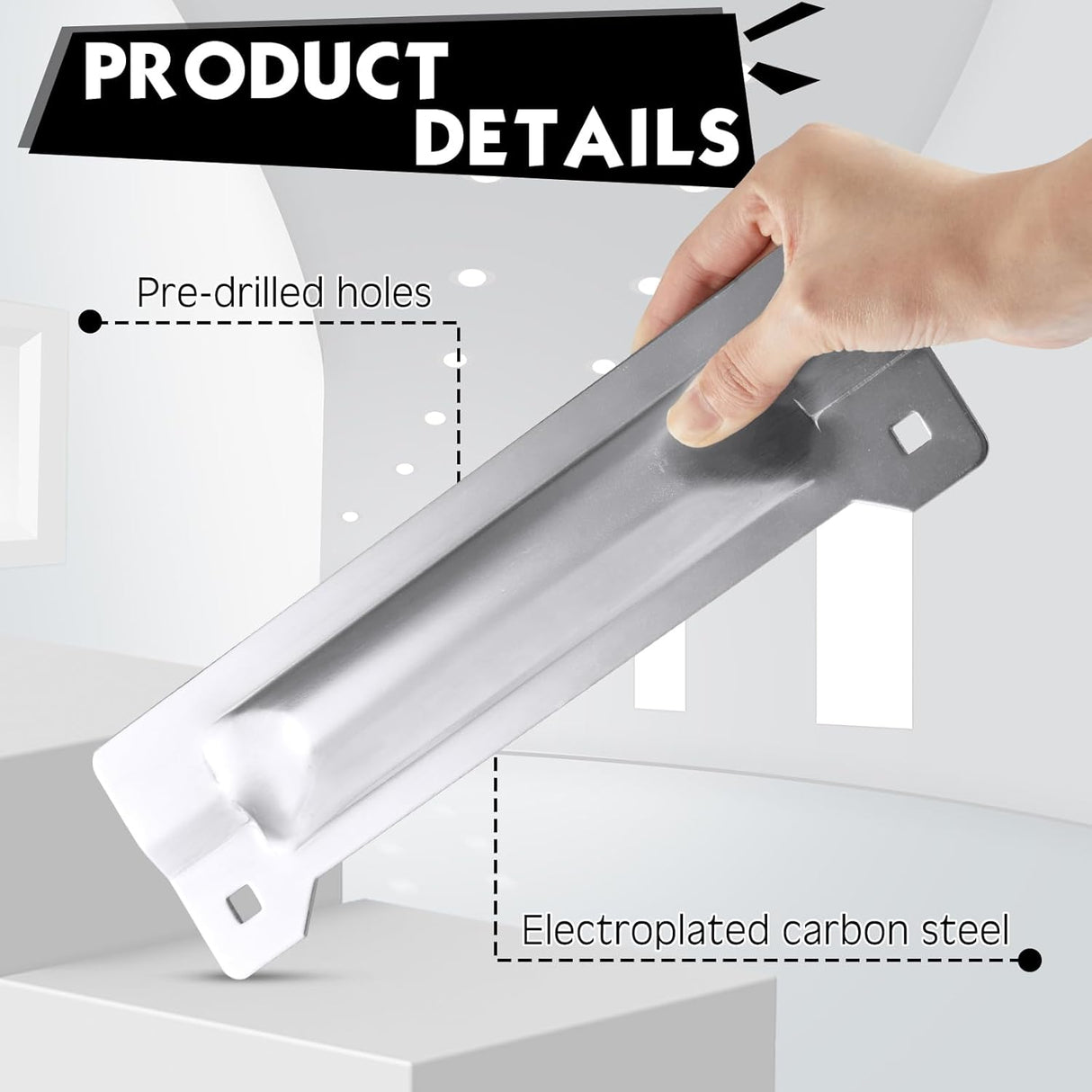 Landhoow 6 Pcs 3" x 11" Latch Guard Plate Cover Electroplated Carbon Steel Door Latch Cover Latch Protector Door Security Strike Plate Against Forced Entry Easy to Install for Outswinging Doors