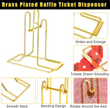 5 Pieces Raffle Ticket Dispenser Brass Ticket Roll Dispenser Raffle Drum for Single Double Roll, Sweepstakes, Charity Auctions, Trade Shows - Front View