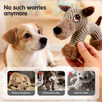 Indestructible Plush Dog Toy for Aggressive Chewers, Boredom Relief Squeaker Chew with Double Fabric, Durable Crocodile Teething Large Medium Small Dogs (Blue) Blue