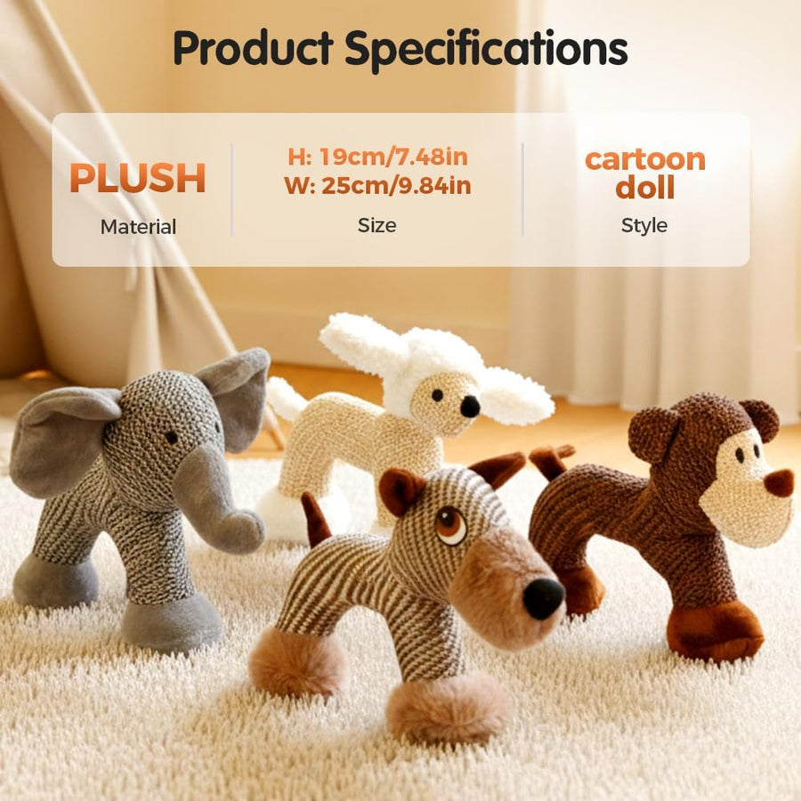 Indestructible Plush Dog Toy for Aggressive Chewers, Boredom Relief Squeaker Chew with Double Fabric, Durable Crocodile Teething Large Medium Small Dogs (Blue) Blue