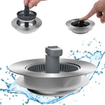 Upgraded 3 in 1 Bathroom and Kitchen Sink Drain Strainer