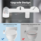 Bidet Attachment for Toilet with 2 PCS Universal Toilet Seat Bolts Kit - 45-Degree Angle