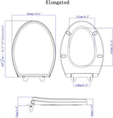 Premium Elongated Toilet Seat with Toilet Seat Bumpers