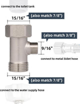 Premium Elongated Toilet Seat with Bidet T Adapter(7/8” x 7/8” x 3/8”) - Close-Up Angle