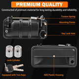 Exterior Door Handle w/Lock Cylinder & Keys for Chevy C1500 C2500 C3500 K1500 K2500 K3500 GMC Yukon Front/Rear Left & Right Chevrolet GMC Truck Door Handles Replace 15742229 15742230 15742233 15742234