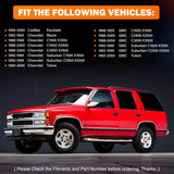 Exterior Door Handle w/Lock Cylinder & Keys for Chevy C1500 C2500 C3500 K1500 K2500 K3500 GMC Yukon Front/Rear Left & Right Chevrolet GMC Truck Door Handles Replace 15742229 15742230 15742233 15742234