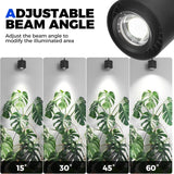 TR40 Hanging Grow Lights for Indoor Plants, 40W 5000K Full Spectrum, Adjustable Beam Angle (15°-60°), High PPFD, Spotlight Grow light with Timer for Indoor Growing, Large Tall Plant, Flowers - Side View