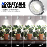 TR40a Track Grow Light for Indoor Plants, 40W Wall-Mounted Grow Bulbs with Adjustable Beam Angle (15°-60°), 5000K Full Spectrum Plant Spotlight with Timer & 16.4' Power Cord, 1-Pack