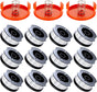Weed Eater String Compatible with Black+Decker, AF-100 0.065" Weed Wacker String Refill 360ft Automatic Feed String Trimmer Replacement Line Spool for Black&Decker (12Spools + 3Caps+3Springs)