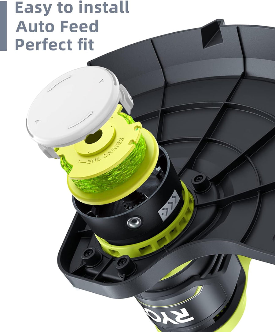 10 PCS Weed Wacker String and 4 Pack AC14HCA Replacement Spool Cap Compatible with Ryobi One Plus+ AC80RL3