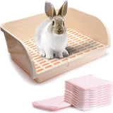 X-Large Rabbit Litter Box with 10PCS Bonus Pads, Drawer, Corner Toilet Box 17.3