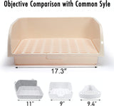 X-Large Rabbit Litter Box with 10PCS Bonus Pads, Drawer, Corner Toilet Box 17.3" x 13" and Bigger Pet Pan for Adult Guinea Pigs, Chinchilla, Ferret, Galesaur, Small Animals