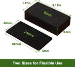 32Pc Eva Foam Headboard Stoppers for Wall, 25mm Thicker Bed Stoppers for Headboard, 8Pcs (25mm) + 24Pcs (5mm), Furniture Wall Protectors,40 * 80 mm (Black)