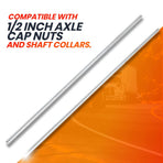 (2+4 Pack) 1/2" x 36" Zinc Plated Steel Rods and 1/2" Bore Solid Steel Shaft Collars, Durable Shaft and Collars Suitable for Machinery and Industrial Use
