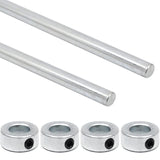 (2+4 Pack) 5/8" x 36" Zinc Plated Steel Rods and 5/8" Bore Solid Steel Shaft Collars, for Use as an Axle Shaft on Hand Trucks Dollies Wagons Wheelbarrows