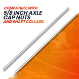 (2+4 Pack) 5/8" x 36" Zinc Plated Steel Rods and 5/8" Bore Solid Steel Shaft Collars, for Use as an Axle Shaft on Hand Trucks Dollies Wagons Wheelbarrows