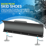 Replacement Polaris Snow Plow Skid Shoes and Universal Rubber Flap - Top-Down View