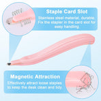 4 Pack Magnetic Staple Remover Tools, Professional Stapler Removers + Snap Button Kit with Snaps Pliers, 240 Sets Plastic Snaps for Fabric