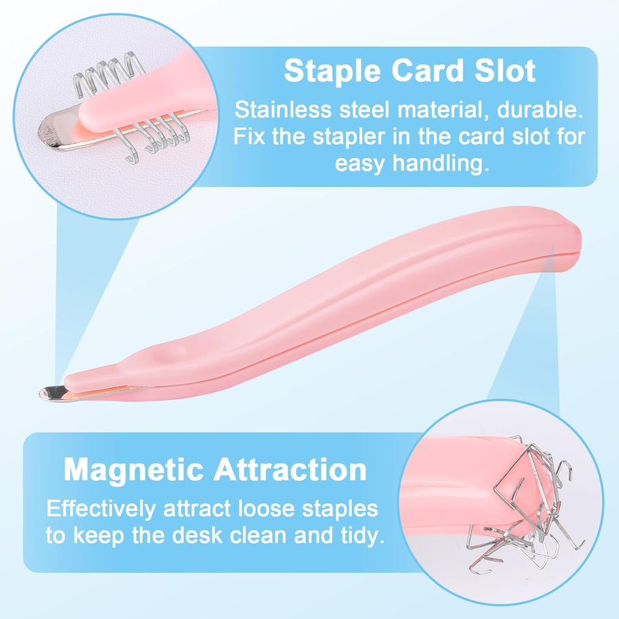 4 Pack Magnetic Staple Remover Tools, Professional Stapler Removers + Snap Button Kit with Snaps Pliers, 240 Sets Plastic Snaps for Fabric