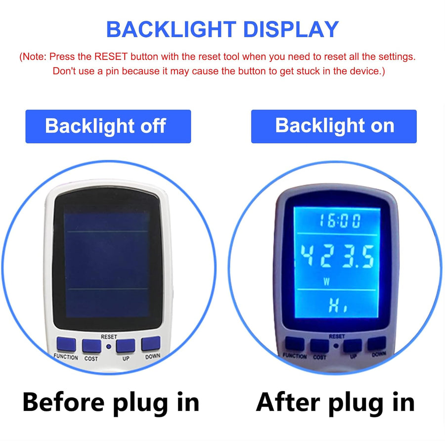 Upgraded Watt Power Meter Plug Home Electrical Usage Monitor Consumption+ Upgraded Watt Meter, Watt Usage Meter Plug Home Energy Monitor Consumption