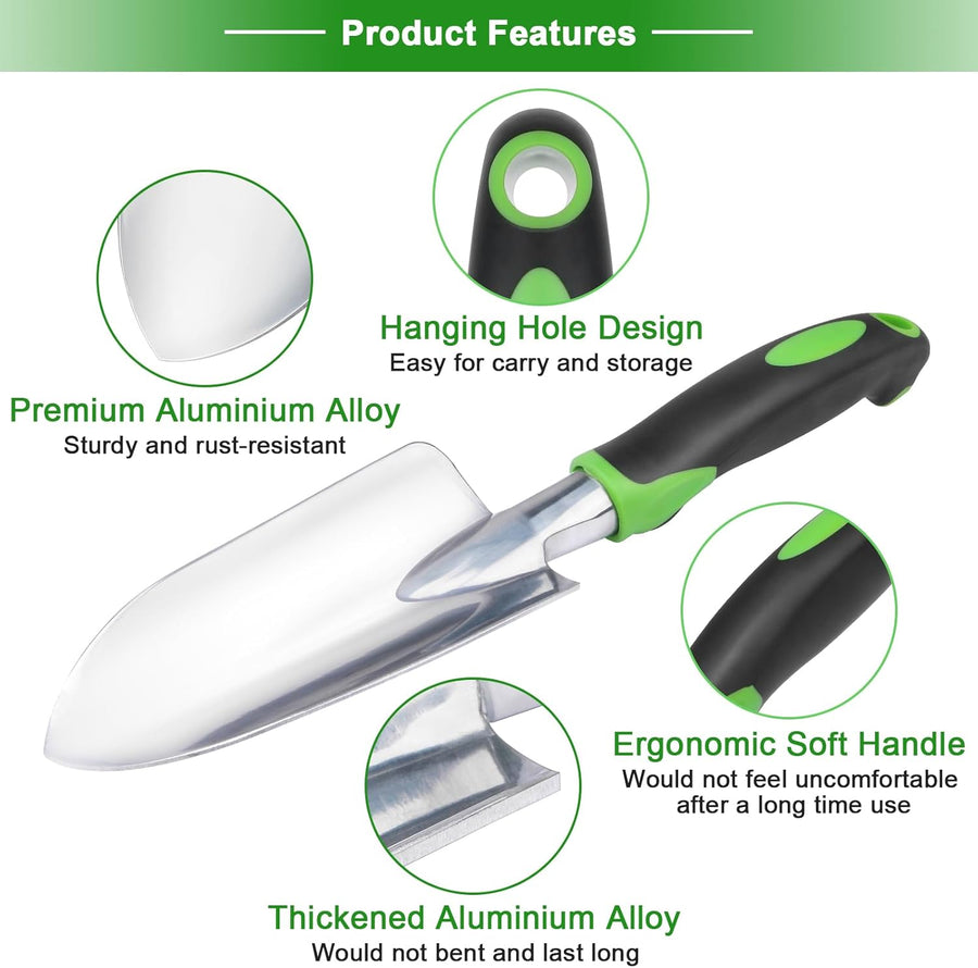 Garden Tools Set, 3 Pack Heavy Duty Gardening Tools Set + Garden Shovel Trowel Garden Tool Set, 2 Pack Heavy Duty Gardening Tools Set